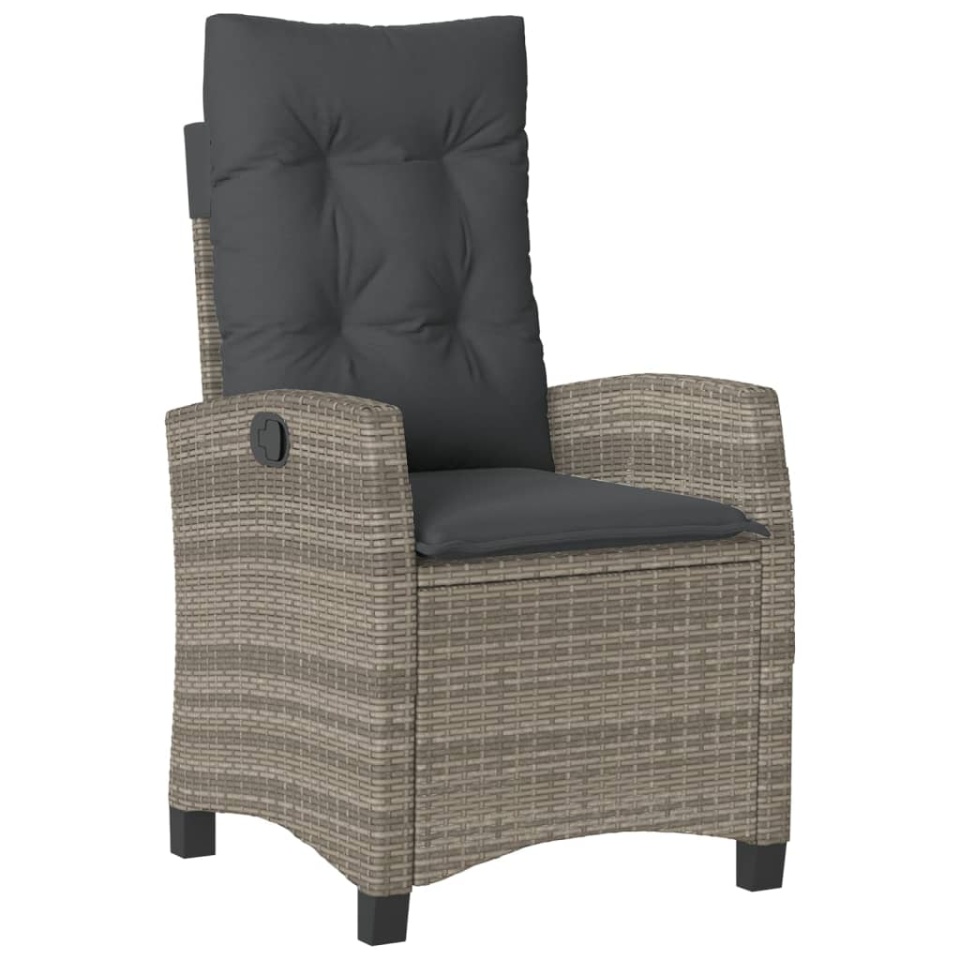 Set mobilier de grădină cu perne, 7 piese, gri, poliratan - 3 | YEO