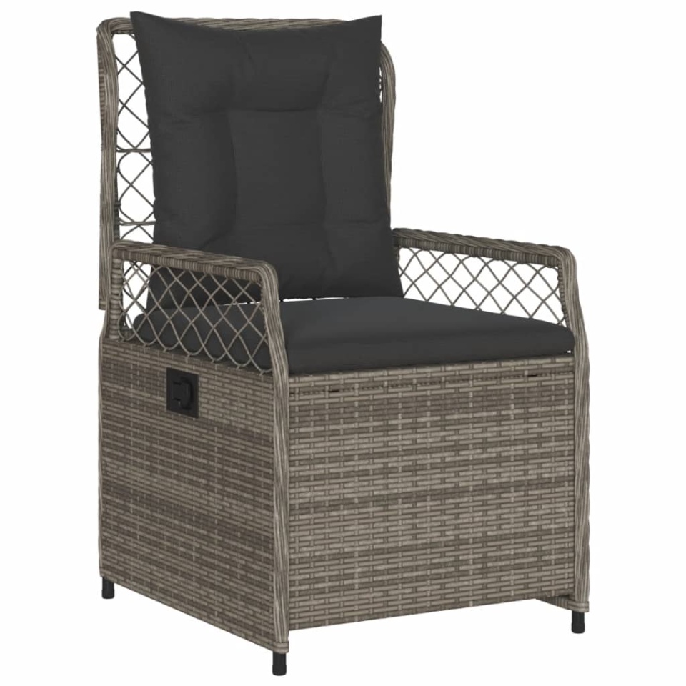 Set mobilier de grădină cu perne, 7 piese, gri, poliratan - 2 | YEO