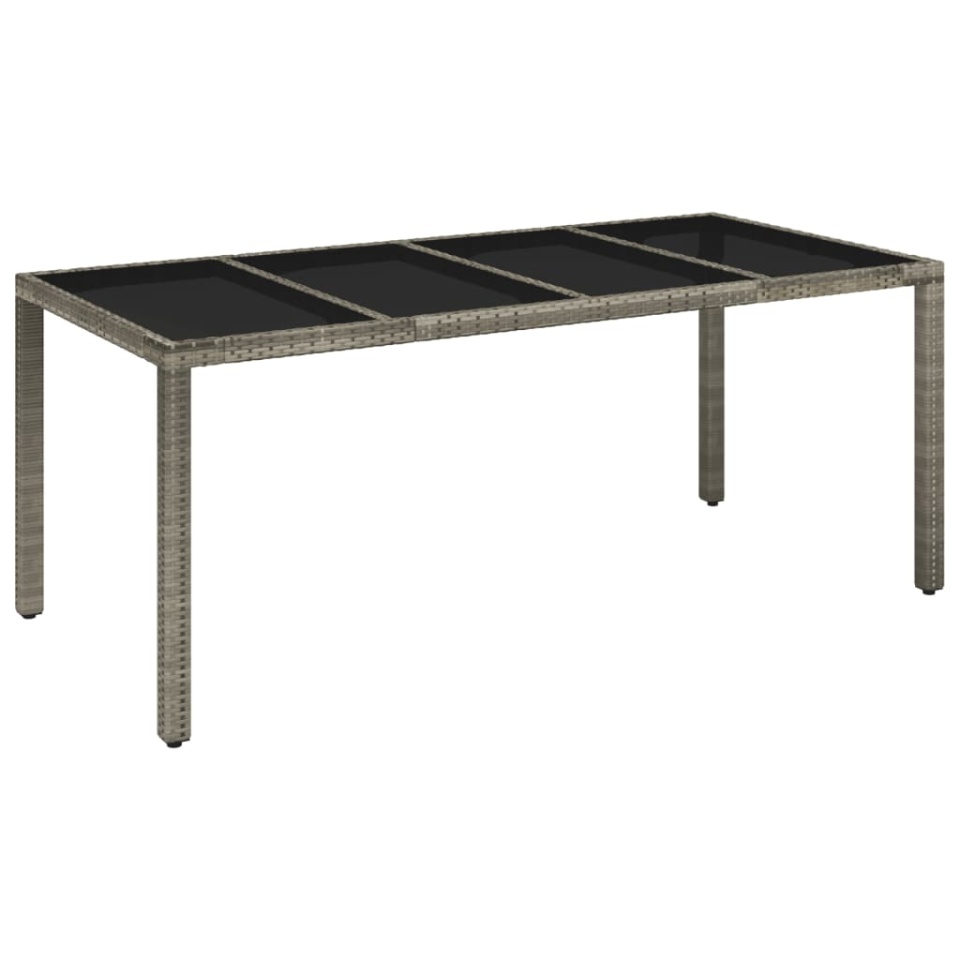 Set mobilier de grădină cu perne, 7 piese, gri, poliratan - 2 | YEO