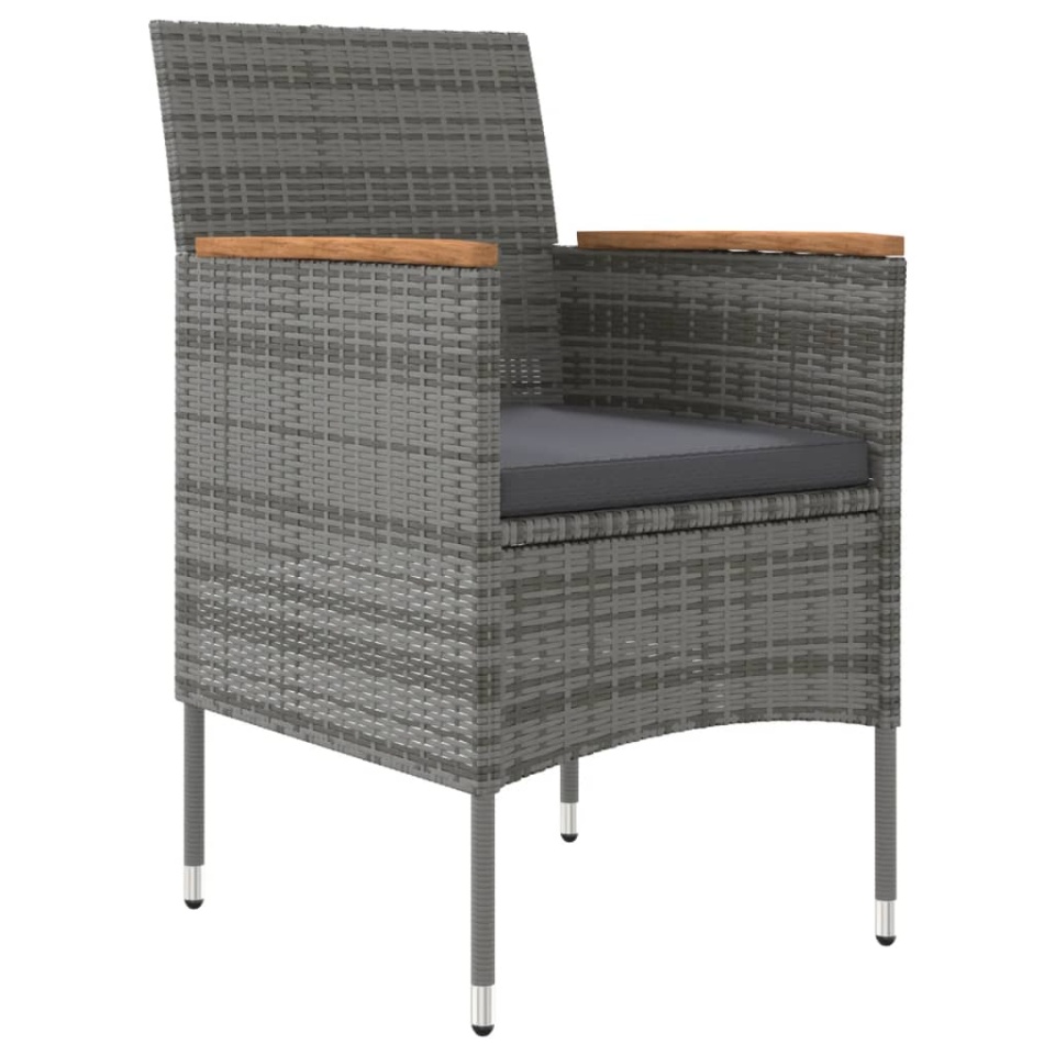 Set mobilier de grădină cu perne, 9 piese, gri și negru - 3 | YEO