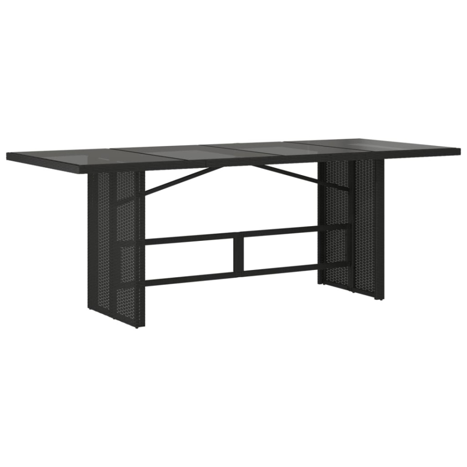 Set mobilier de grădină cu perne, 9 piese, negru, poliratan - 3 | YEO