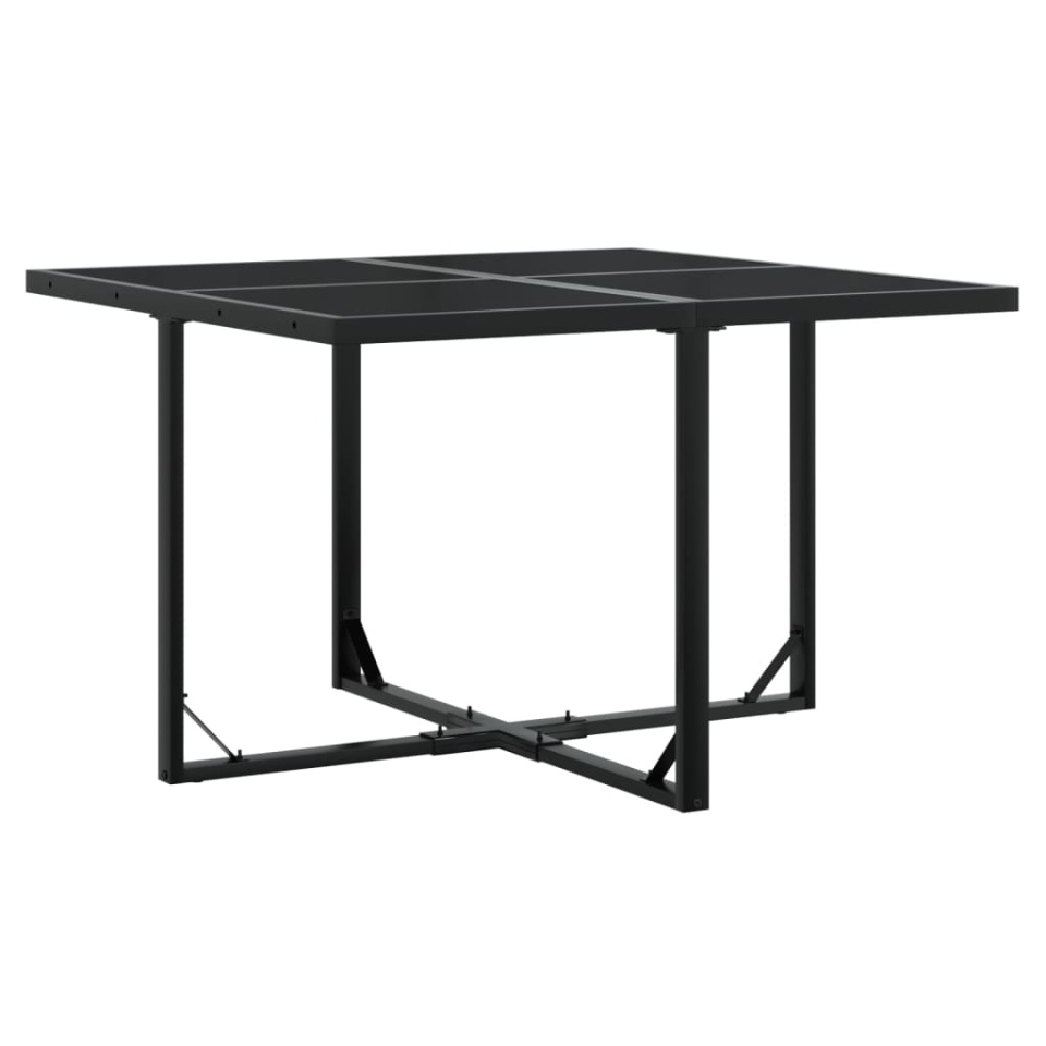 Set mobilier de grădină cu perne, 9 piese, negru, poliratan - 2 | YEO