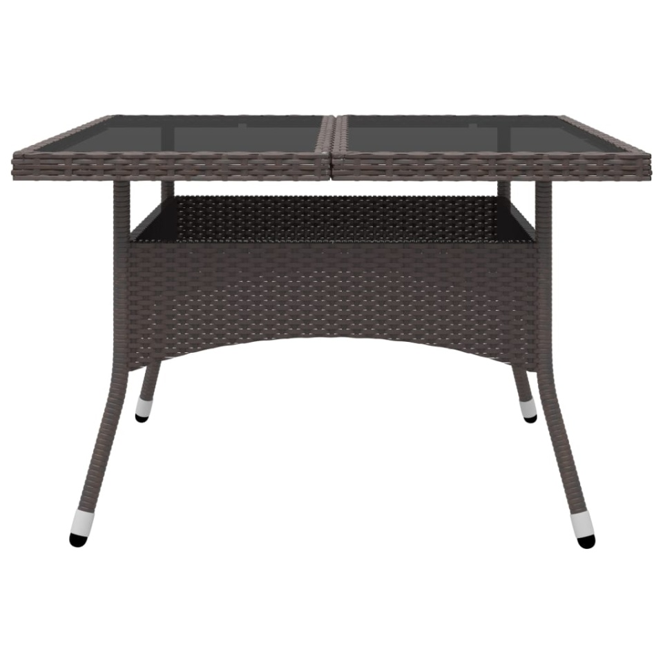 Set mobilier grădină, 9 piese, maro, poliratan și sticlă - 3 | YEO