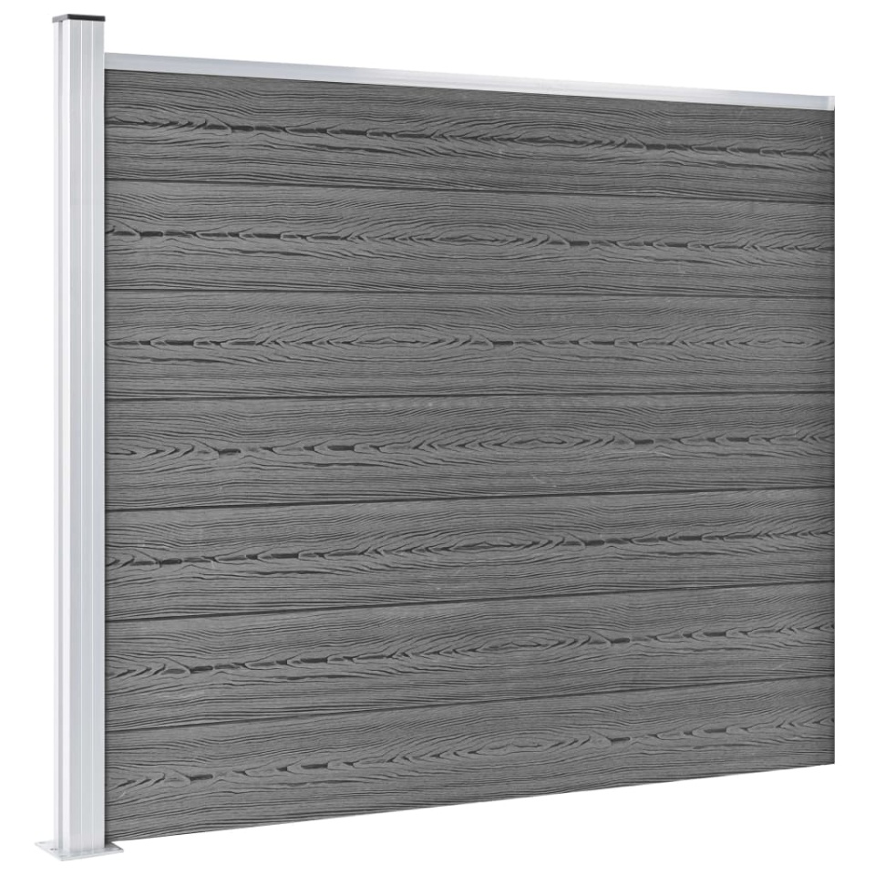 Set panouri gard, 699x146 cm, gri, WPC - 2 | YEO