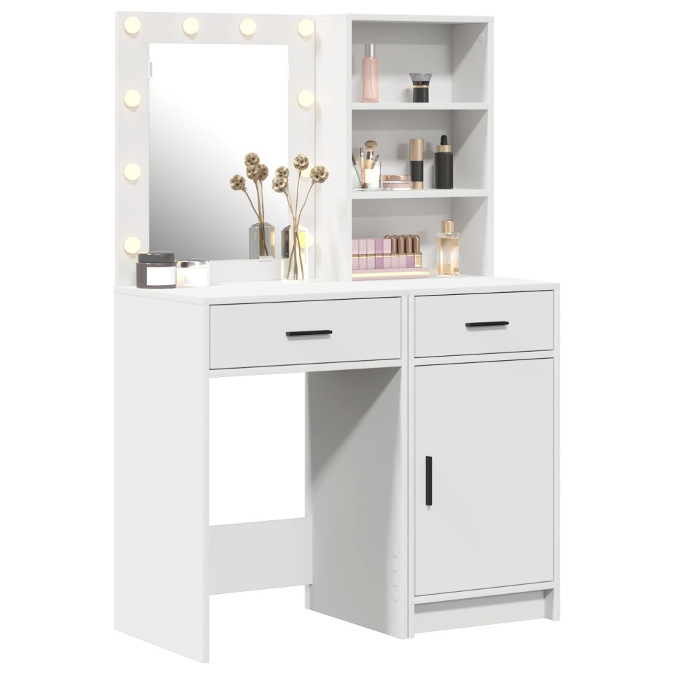 Set toaletă 2 piese cu LED din lemn alb - 2 | YEO
