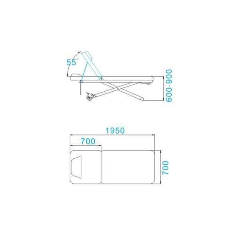 Șezlong electric pentru masaj Azzurro 329E 1 motor. alb - 1 | YEO