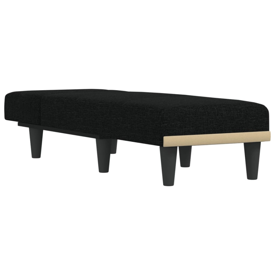Șezlong, negru, material textil - 2 | YEO