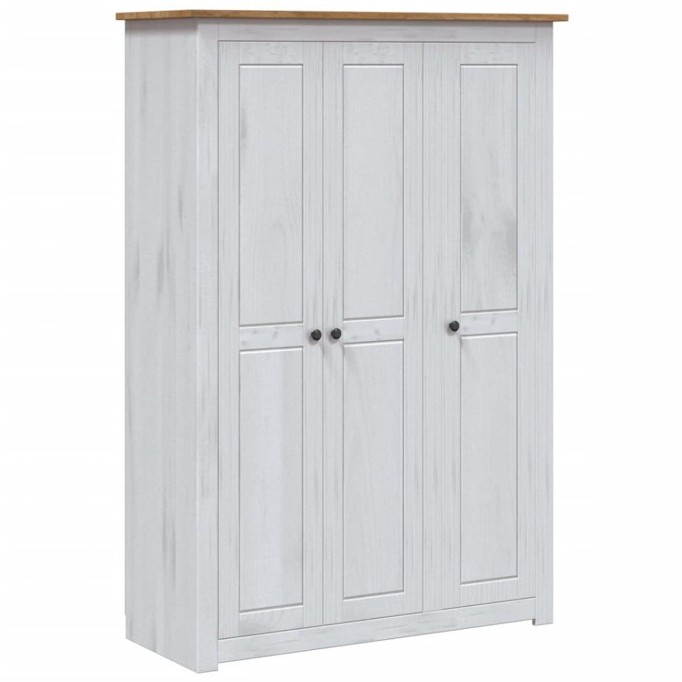 Șifonier cu 3 uși, alb, 118 x 50 x 171,5 cm, pin gama Panama - 1 | YEO