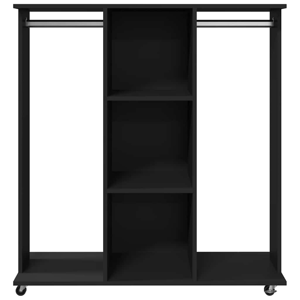 Șifonier cu roți, negru, 102x38x110 cm, lemn prelucrat - 3 | YEO
