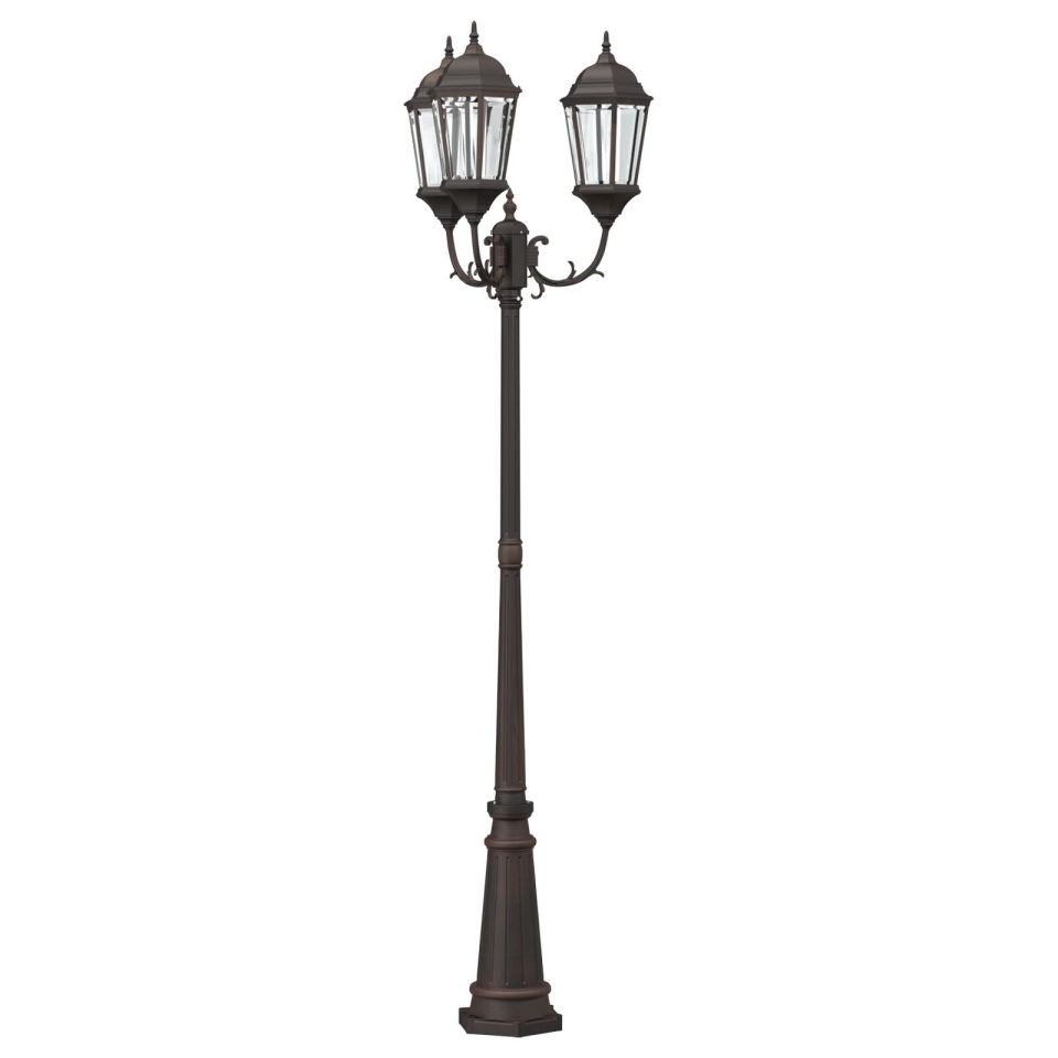 Stâlp de lumină pentru grădină cu 3 lămpi E27 Bronz 235 cm Aluminiu - 1 | YEO