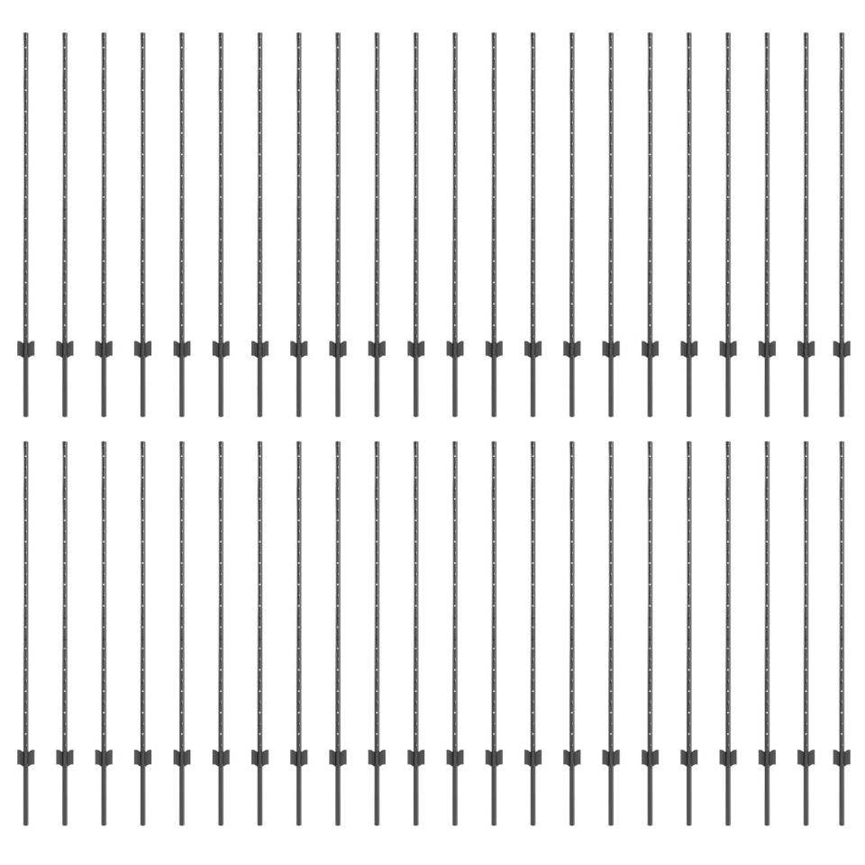 Stâlpi de gard 88 pcs U-Channel Gri 180 cm Oțel - 1 | YEO