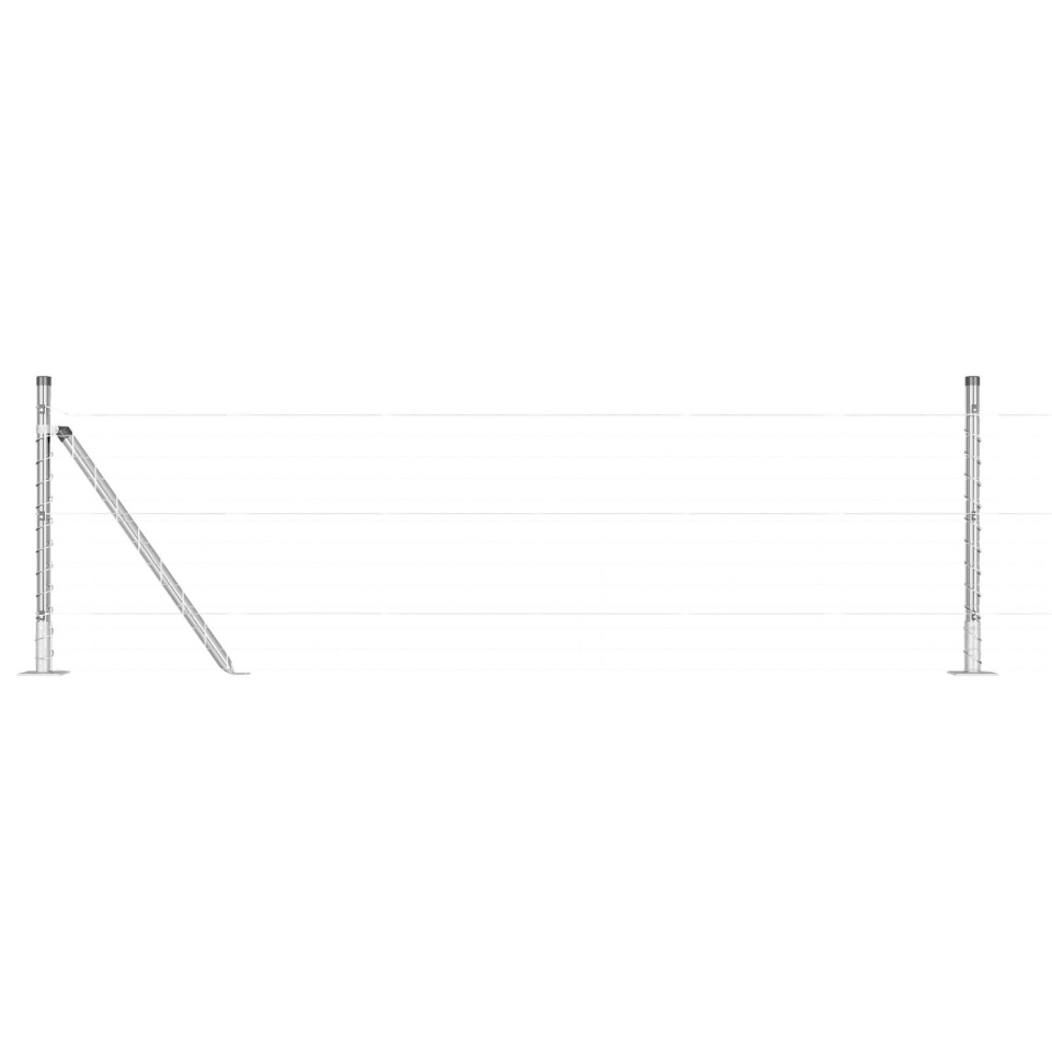 Stâlpi de gard cu plăci de bază 52 buc Ø32mm 50cm Oțel zincat - 3 | YEO