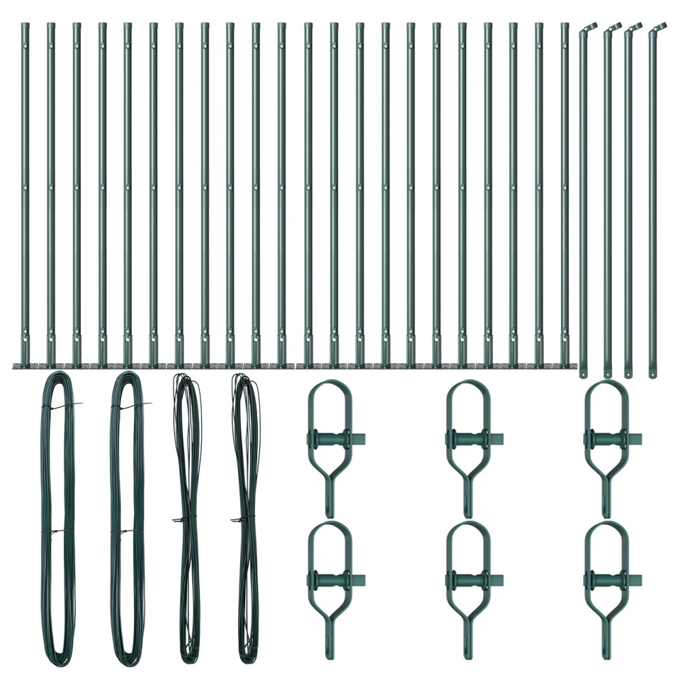 Stâlpi de Gard Set de 26 Verde Oțel Vopsit Electrostatic - 1 | YEO