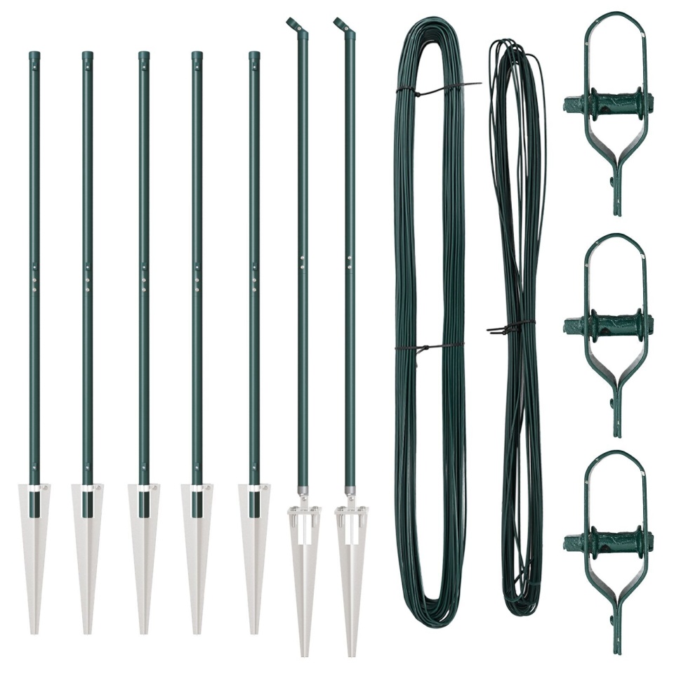 Stâlpi de Împrejmuire cu Spike 7 pcs Ø32 mm 170 cm Oțel Zincat - 1 | YEO