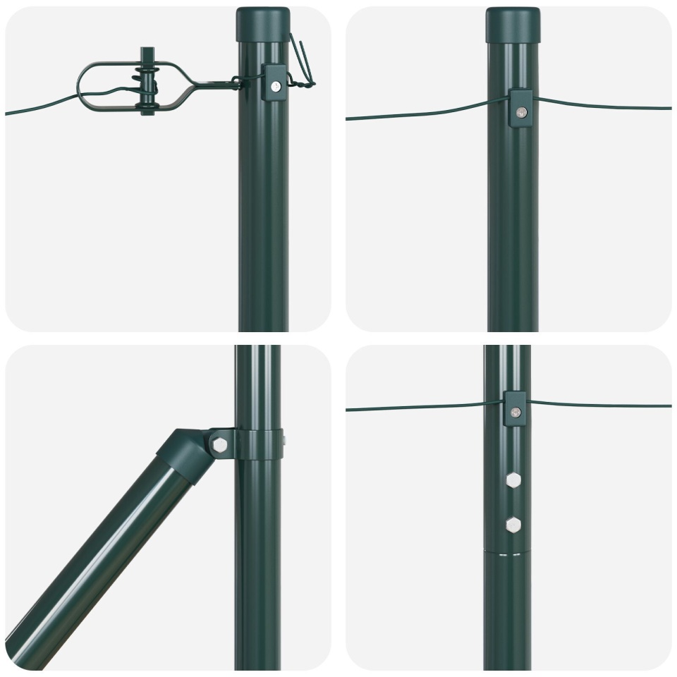 Stâlpi de Împrejmuire cu Spike 7 pcs Ø32 mm 170 cm Oțel Zincat - 3 | YEO
