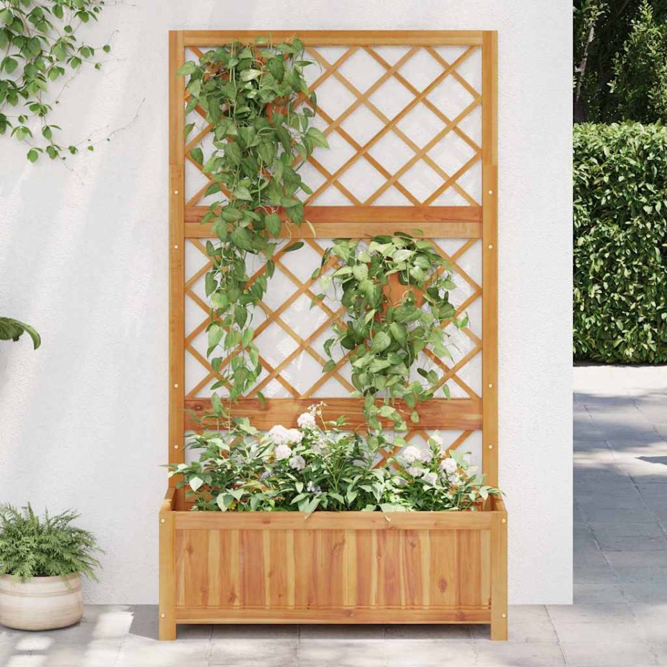 Strat înălțat cu spalier, 85x38x150 cm, lemn masiv de acacia - 2 | YEO