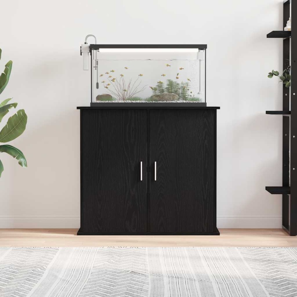 Suport acvariu Stejar negru 81x36x73 cm Lemn prelucrat - 2 | YEO