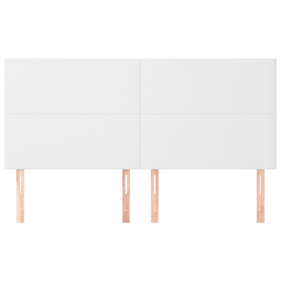Tăblii de pat, 4 buc, alb, 90x5x78/88 cm, piele ecologică - 2 | YEO