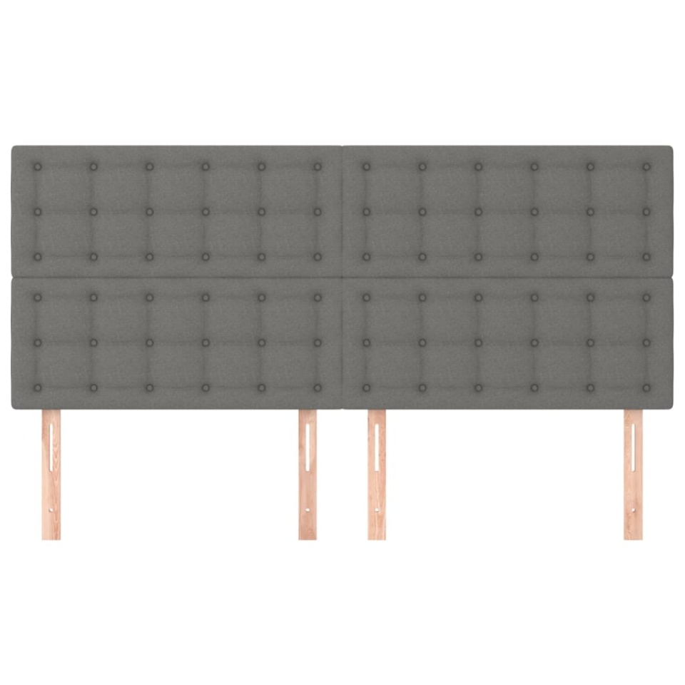 Tăblii de pat, 4 buc, gri închis, 90x5x78/88 cm, textil - 2 | YEO