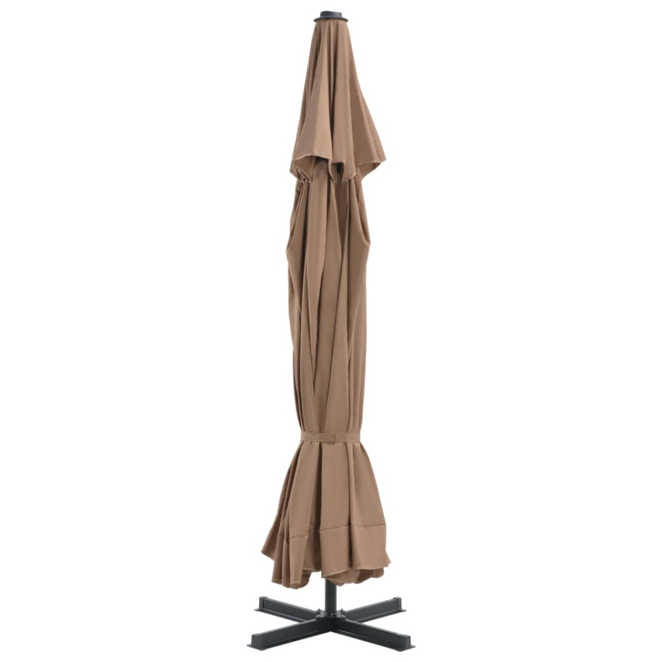 Umbrelă de soare de grădină, bază portabilă, taupe - 2 | YEO