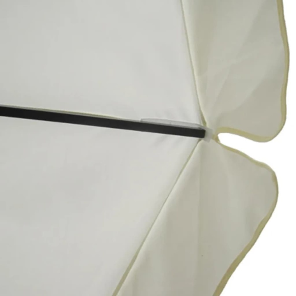 Umbrelă de soare de grădină din aluminiu cu bază portabilă, alb - 2 | YEO