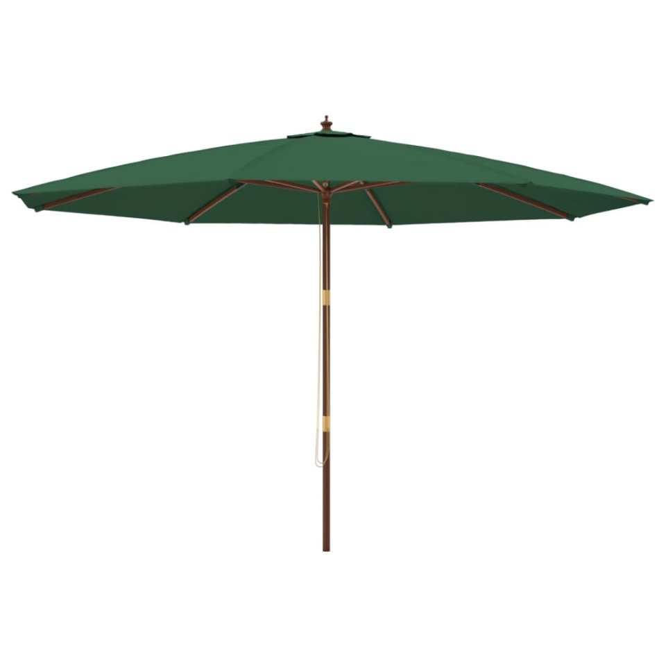 Umbrelă de soare de grădină, stâlp din lemn, verde, 400x273 cm - 1 | YEO
