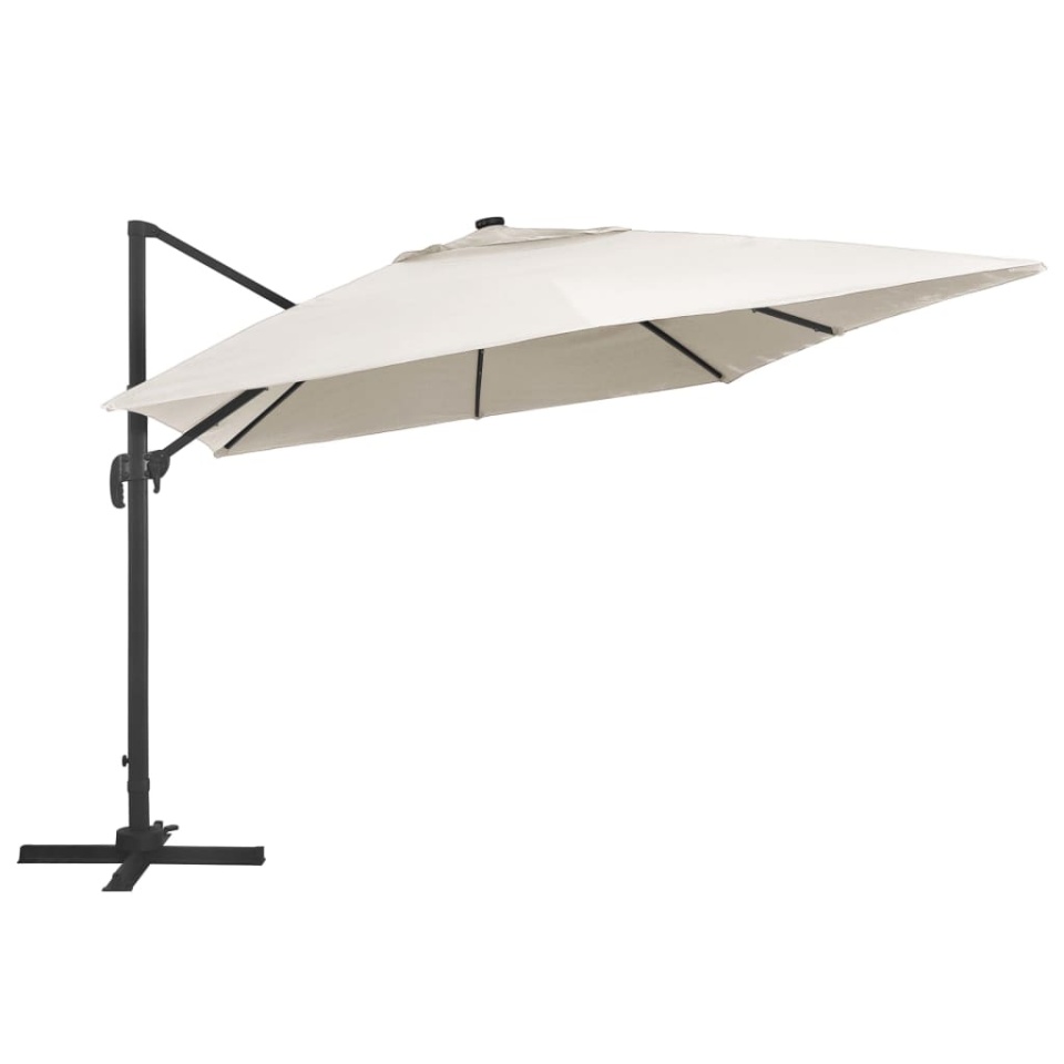 Umbrelă în consolă cu LED, stâlp din aluminiu nisipiu 400x300cm - 2 | YEO