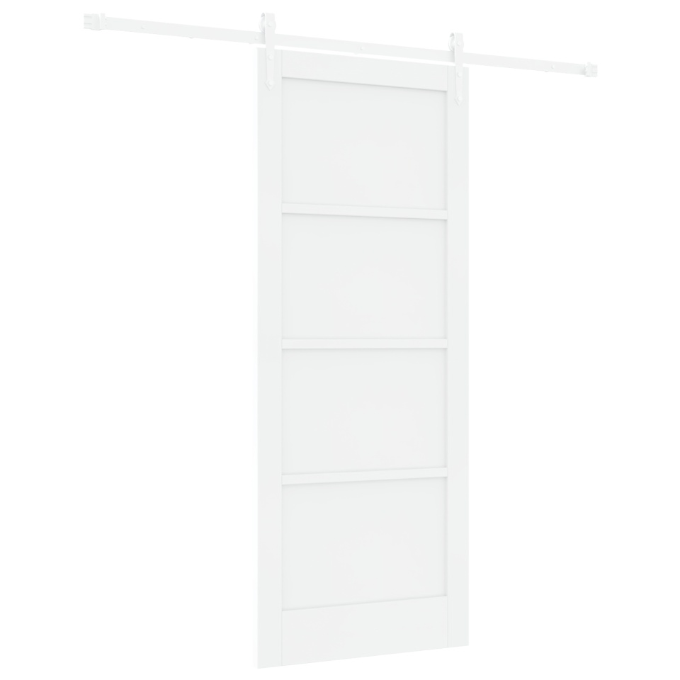 Ușa glisantă cu set de feronerie albă 83x202 cm din lemn masiv de pin, Ușă interioară \'ORKDAL\'albă 83x202x4 cm din lemn masiv de pin - 1 | YEO