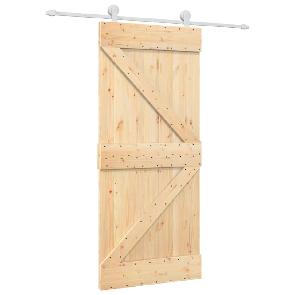 Ușă glisantă cu set feronerie, 90x210 cm, lemn masiv de pin - 1 | YEO