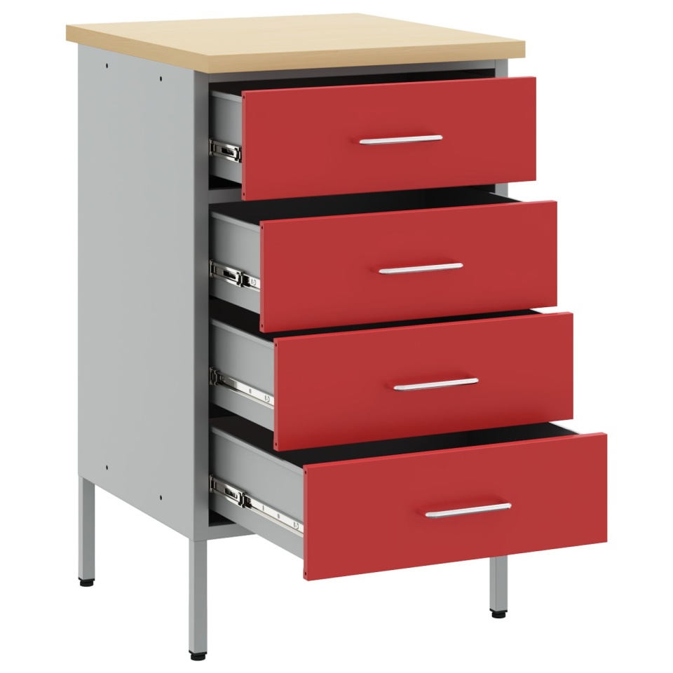 văduXl Cabinet de Lucru Roșu 50x55x85 cm Oțel - 3 | YEO