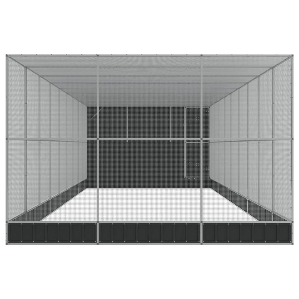 Voliera de păsări cu extensie, argintiu, 1118x303x216 cm, oțel - 3 | YEO