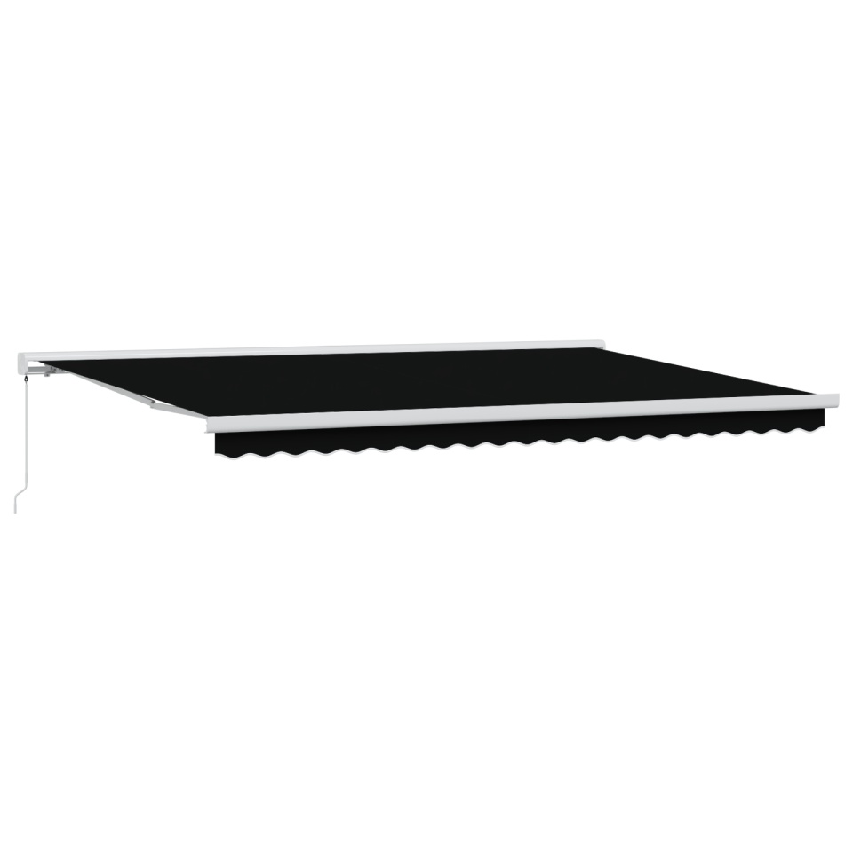 Awning Manual Retractabil Negru 500x300 cm, Fabrică de Înlocuire pentru Awning 5x3 m Cadru Negru - 1 | YEO