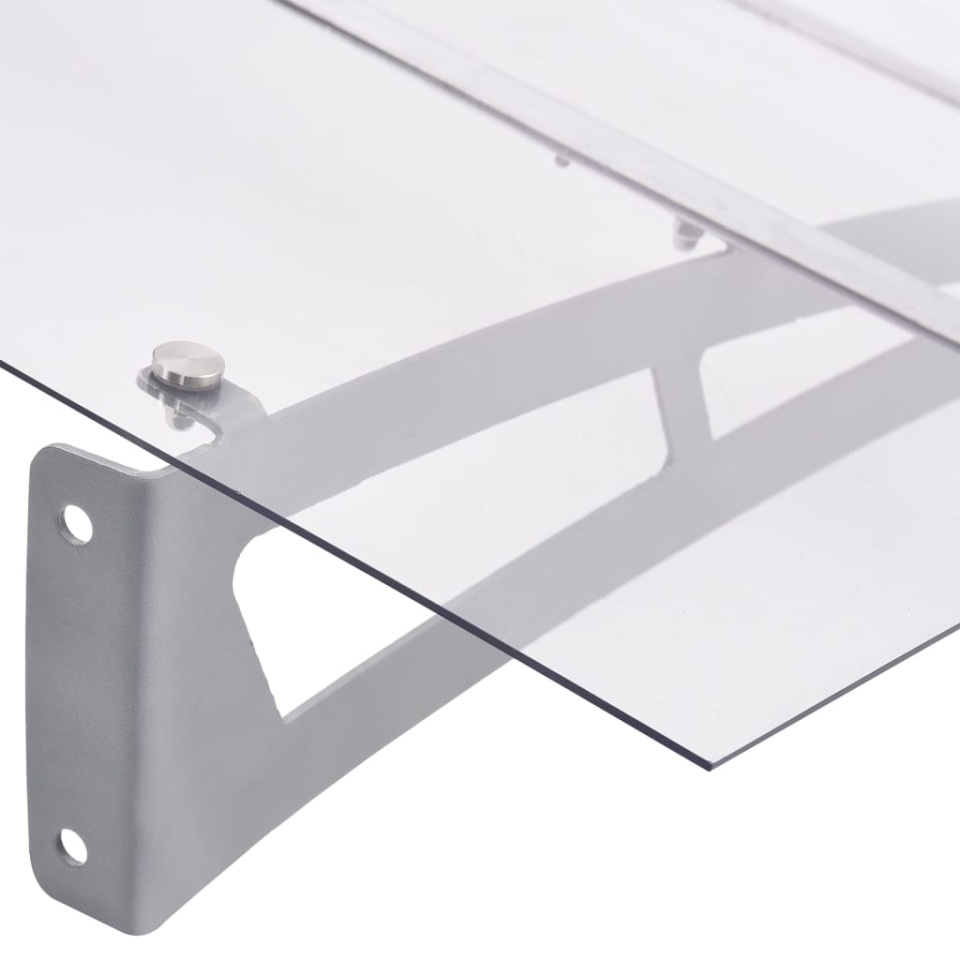 Baldachin ușă argintiu și transparent 150x90 cm PET - 3 | YEO