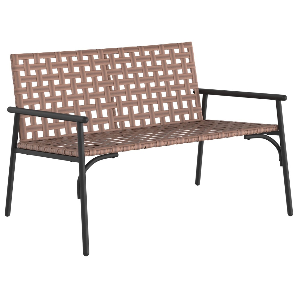 Bancă de Grădină Negru 113x79x75 cm Ratan Poli - 1 | YEO