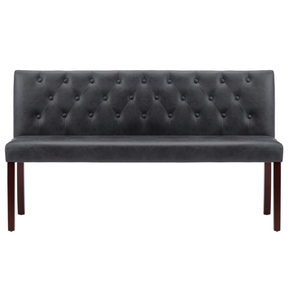 Bancă, gri, 148,5 cm, velur ecologic - 2 | YEO