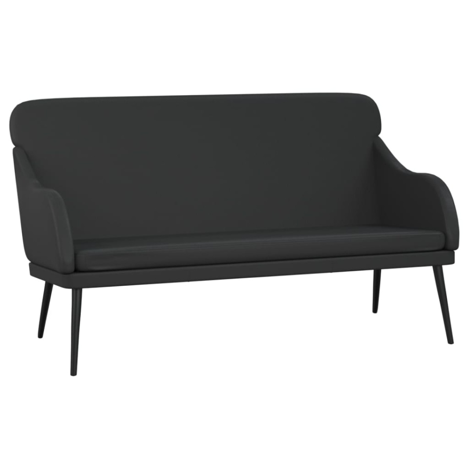 Bancă, negru, 110x76x80 cm, piele ecologică - 1 | YEO