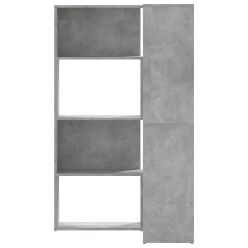 Bibliotecă 4 niveluri gri beton 85x85x140 cm lemn prelucrat - 3 | YEO