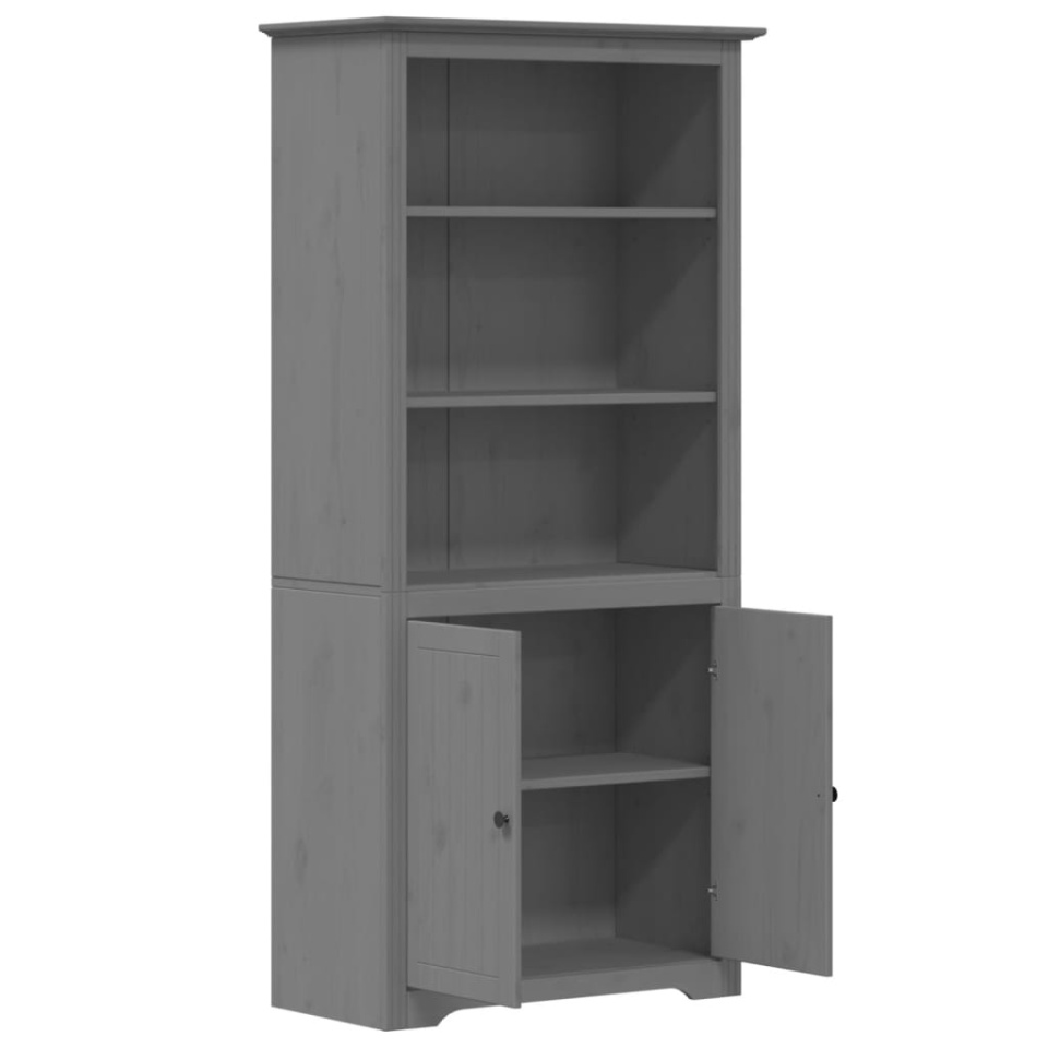 Bibliotecă BODO, gri, 82x40x173 cm, lemn masiv de pin - 3 | YEO
