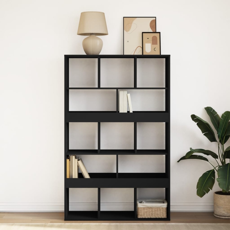 Bibliotecă, negru, 100x33x156,5 cm, lemn prelucrat - 2 | YEO