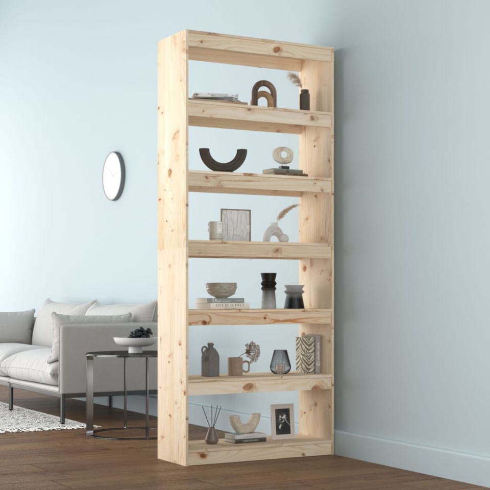 Bibliotecă/Separator cameră, 80x30x199,5 cm lemn masiv pin - 2 | YEO