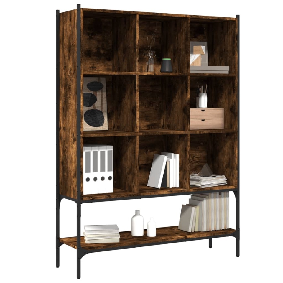 Bibliotecă, stejar fumuriu, 102x30x141,5 cm, lemn prelucrat - 3 | YEO