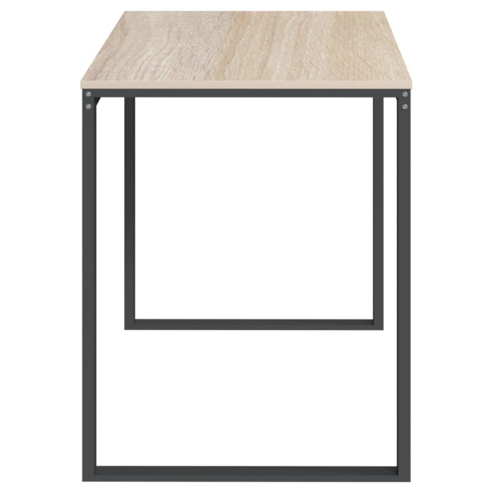 Birou de calculator, negru/stejar, 110x60x73 cm, lemn prelucrat - 3 | YEO