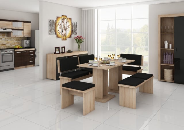 Bond (Set Mobilier Bucatarie Mare) Tk.Eco Black/S.Bright& - 1 | YEO