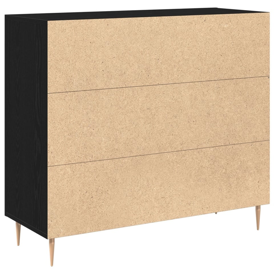 Bufet Negru din Stejar 90x34x80 cm din Lemn Stratificat - 3 | YEO