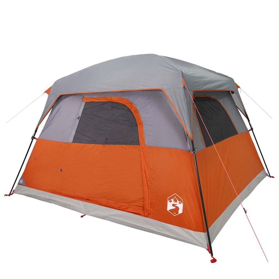 Cabină cort de camping, 4 persoane, portocaliu, impermeabil - 3 | YEO