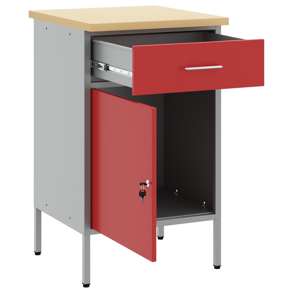 Cabinet de lucru Roșu 50x55x84 cm Oțel - 3 | YEO