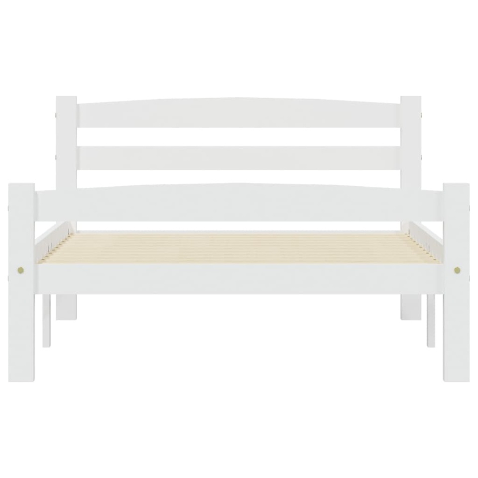 Cadru de pat, alb, 100x200 cm, lemn masiv de pin - 3 | YEO