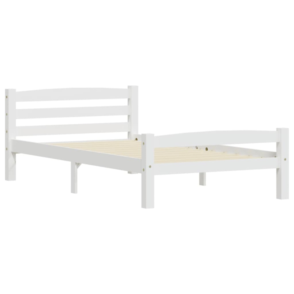 Cadru de pat, alb, 90x200 cm, lemn de pin masiv - 2 | YEO