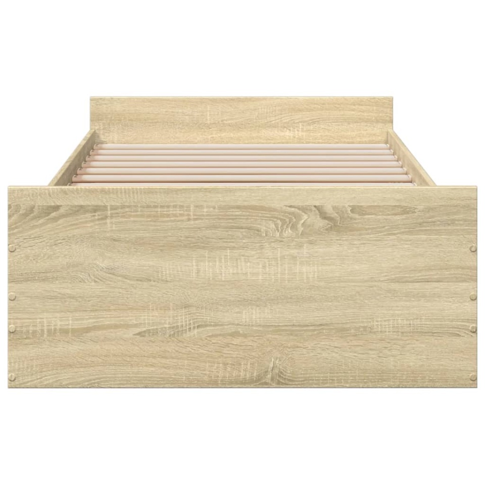 Cadru de pat cu sertare stejar sonoma 90x190 cm lemn prelucrat - 3 | YEO