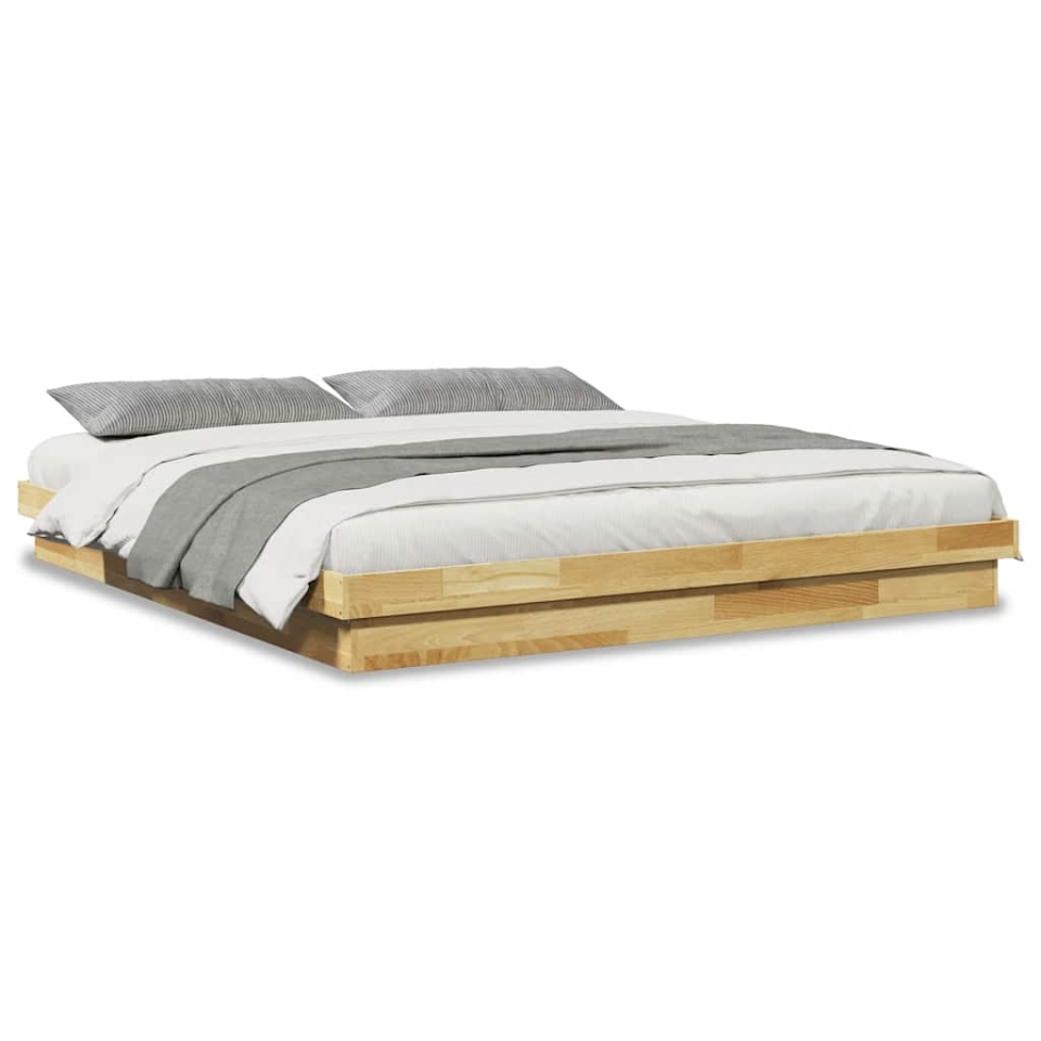Cadru de pat fără saltea 200x200 cm din lemn masiv de stejar - 1 | YEO